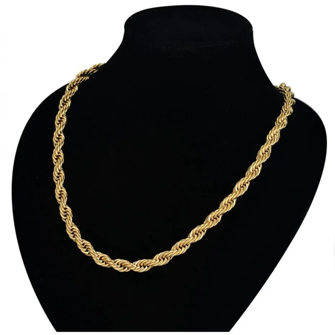 Cadena Torsal Oro Laminado 18K Collar 4 mm 55 cm