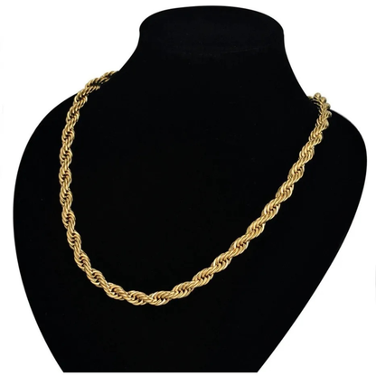 Cadena Torsal Oro Laminado 18K Collar 4 mm 55 cm